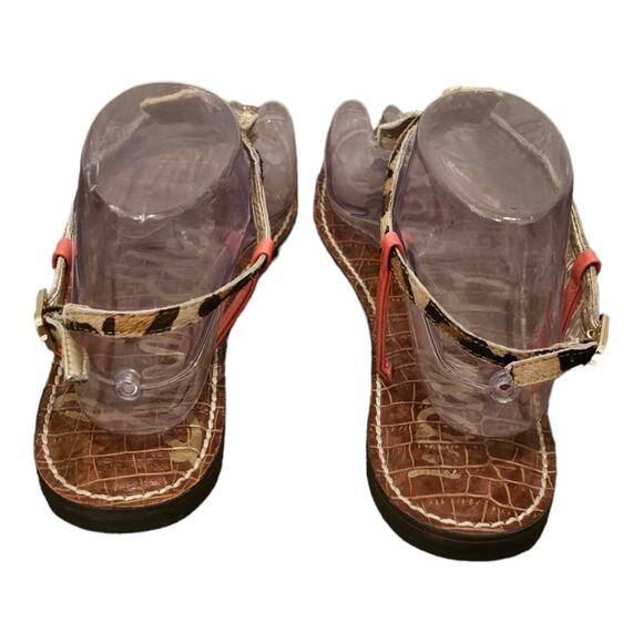 Sam Edelman Gigi Leopard Snake T-Strap Toe Post Sandals Women's sz 9 - Picture 4 of 8